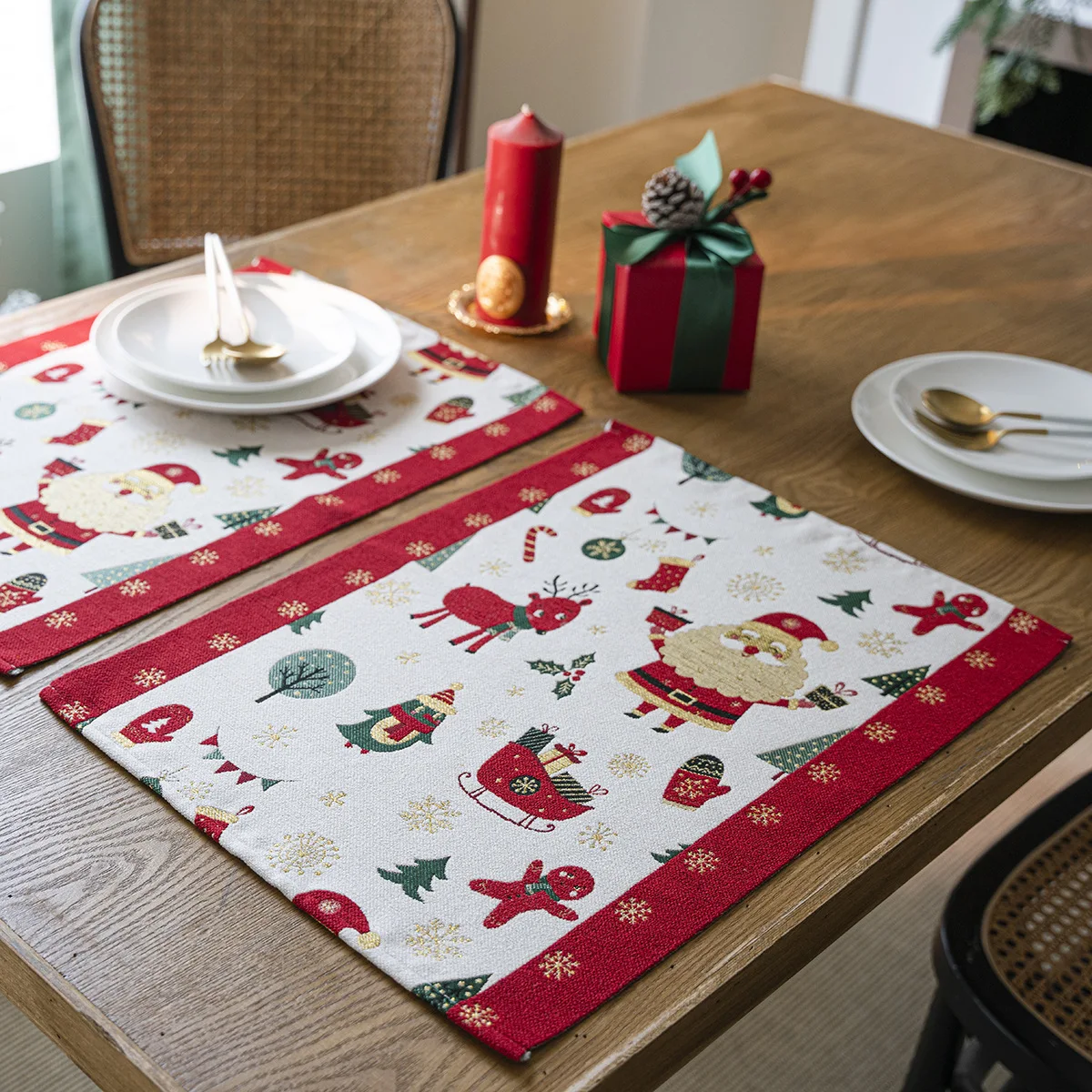 2pc Jacquard Placemat Napkin Desktop Holiday Decoration Bowl Mat Coaster Heat Insulation Mat Holiday Party Dining Table Dress Up
2pc Jacquard Placemat Napkin Desktop Holiday Decoration Bowl Mat Coaster Heat Insulation Mat Holiday Party Dining Table Dress Up