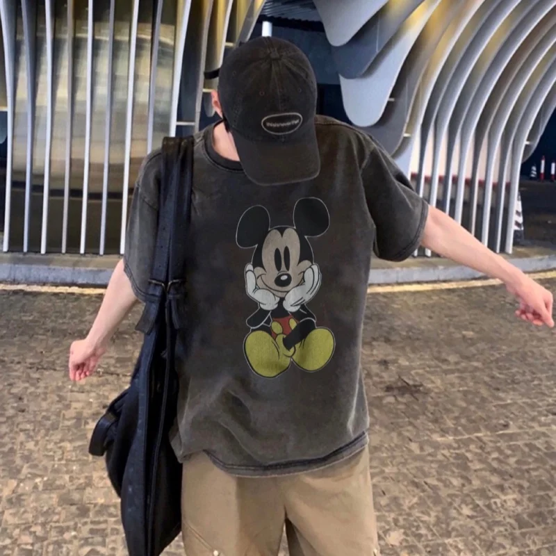 Summer Y2k Mickey Cartoon printed graphic T-shirts man Washed Casual Cotton Graphic Short-sleeved Tee Oversized Streetwear Tops
Summer Y2k Mickey Cartoon printed graphic T-shirts man Washed Casual Cotton Graphic Short-sleeved Tee Oversized Streetwear Tops