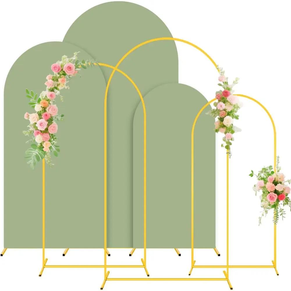 3 Wedding Arch Backdrop Stand and Cover Set 7.2FT, 6.6FT, 6FT Metal Arch Backdrop Stand with Sage Green Spandex Arch Stand Cover
3 Wedding Arch Backdrop Stand and Cover Set 7.2FT, 6.6FT, 6FT Metal Arch Backdrop Stand with Sage Green Spandex Arch Stand Cover