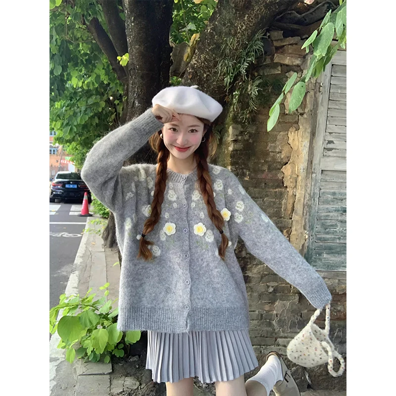 Sweet Sle Long Sve Свободный трикотаж Женский пуловер Crew Ne Осенний модный шикарный топ с 3D цветочным дизайном
Sweet Sle Long Sve Свободный трикотаж Женский пуловер Crew Ne Осенний модный шикарный топ с 3D цветочным дизайном