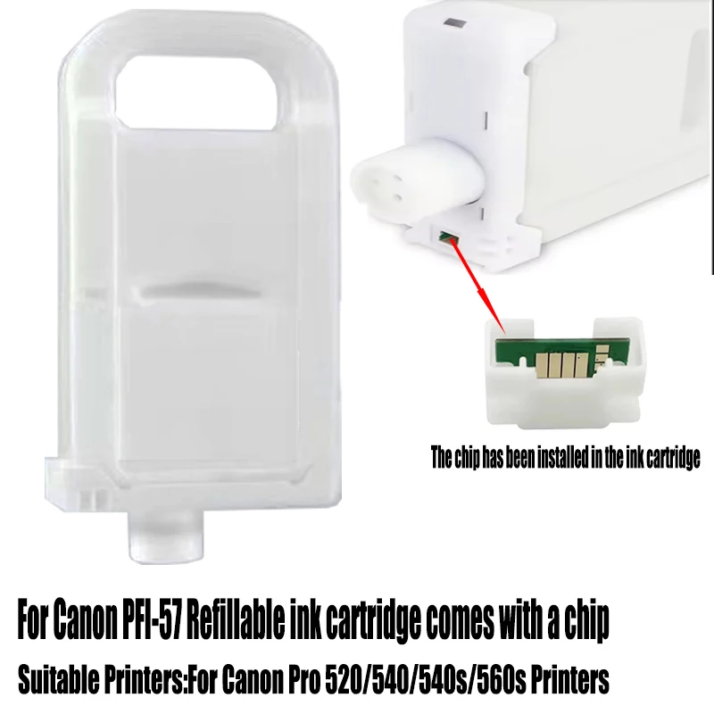 PFI-57 700ML Refill Ink Cartridge Reset Canon Chip For Canon Pro 520 540 540s 560s Printer
PFI-57 700ML Refill Ink Cartridge Reset Canon Chip For Canon Pro 520 540 540s 560s Printer