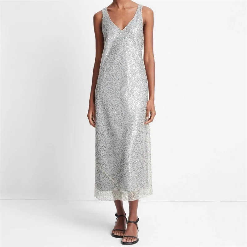 Elegant dresses for women 2024 Summer New Sequin Decorative Sleeveless long dresses Sexy Off Shoulder Party dresses Midi dresses
Elegant dresses for women 2024 Summer New Sequin Decorative Sleeveless long dresses Sexy Off Shoulder Party dresses Midi dresses