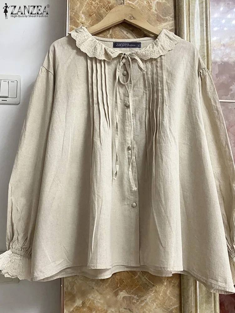 Vintage Long Sleeve Ruffles Work Blouse ZANZEA Spring Women Shirt Casual Buttons Chemise Elegant Lace Up Holiday Tops Oversize
Vintage Long Sleeve Ruffles Work Blouse ZANZEA Spring Women Shirt Casual Buttons Chemise Elegant Lace Up Holiday Tops Oversize