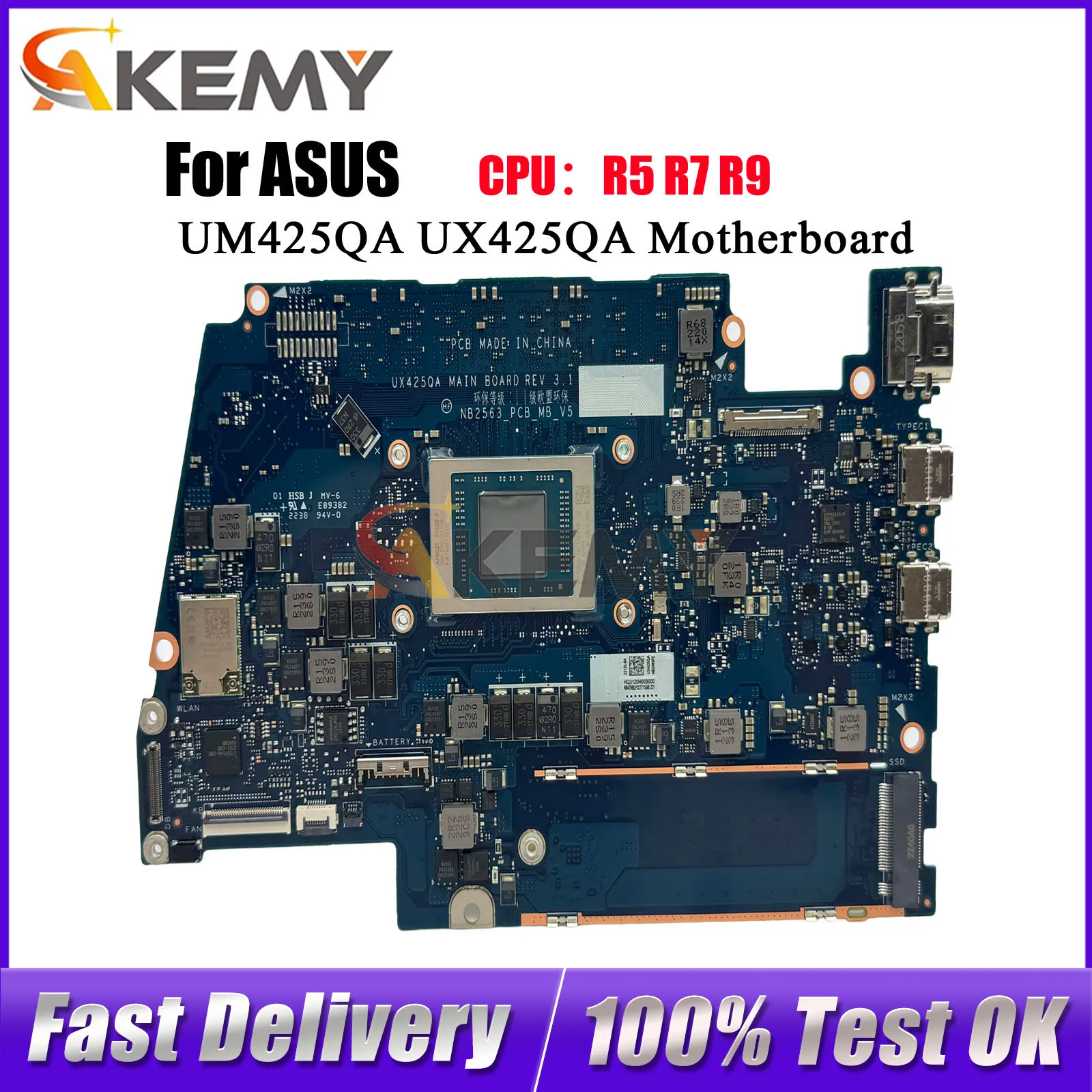 UX425QA Laptop Motherboard For ASUS ZenBook UX425Q UM425QA UX425QA Notebook Mainboard With R5 R7 R9 CPU 100% tests OK fast ship
UX425QA Laptop Motherboard For ASUS ZenBook UX425Q UM425QA UX425QA Notebook Mainboard With R5 R7 R9 CPU 100% tests OK fast ship