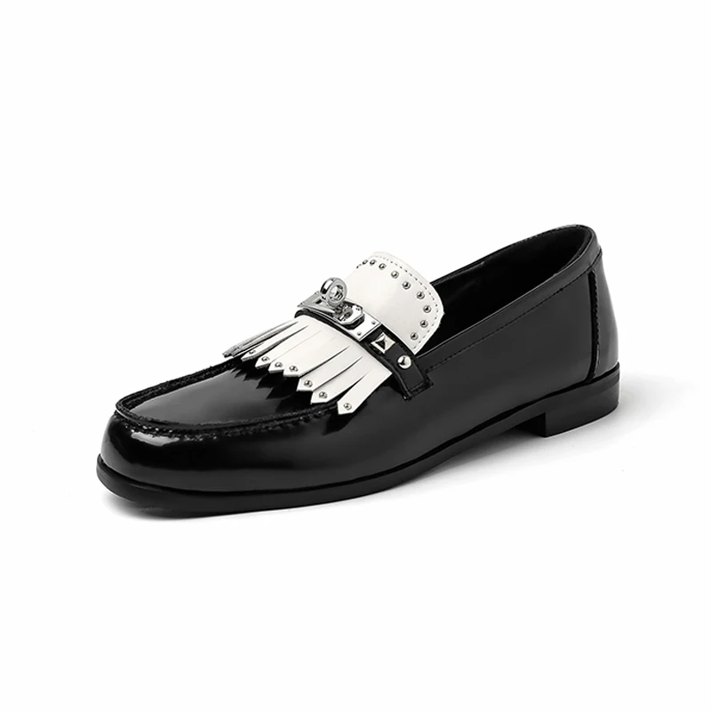 Casual Shoes Women Cow Leather Metal Round Toe Flats Summer Ladies Waterproof Flats Tassel Shoes Handemade
Casual Shoes Women Cow Leather Metal Round Toe Flats Summer Ladies Waterproof Flats Tassel Shoes Handemade
