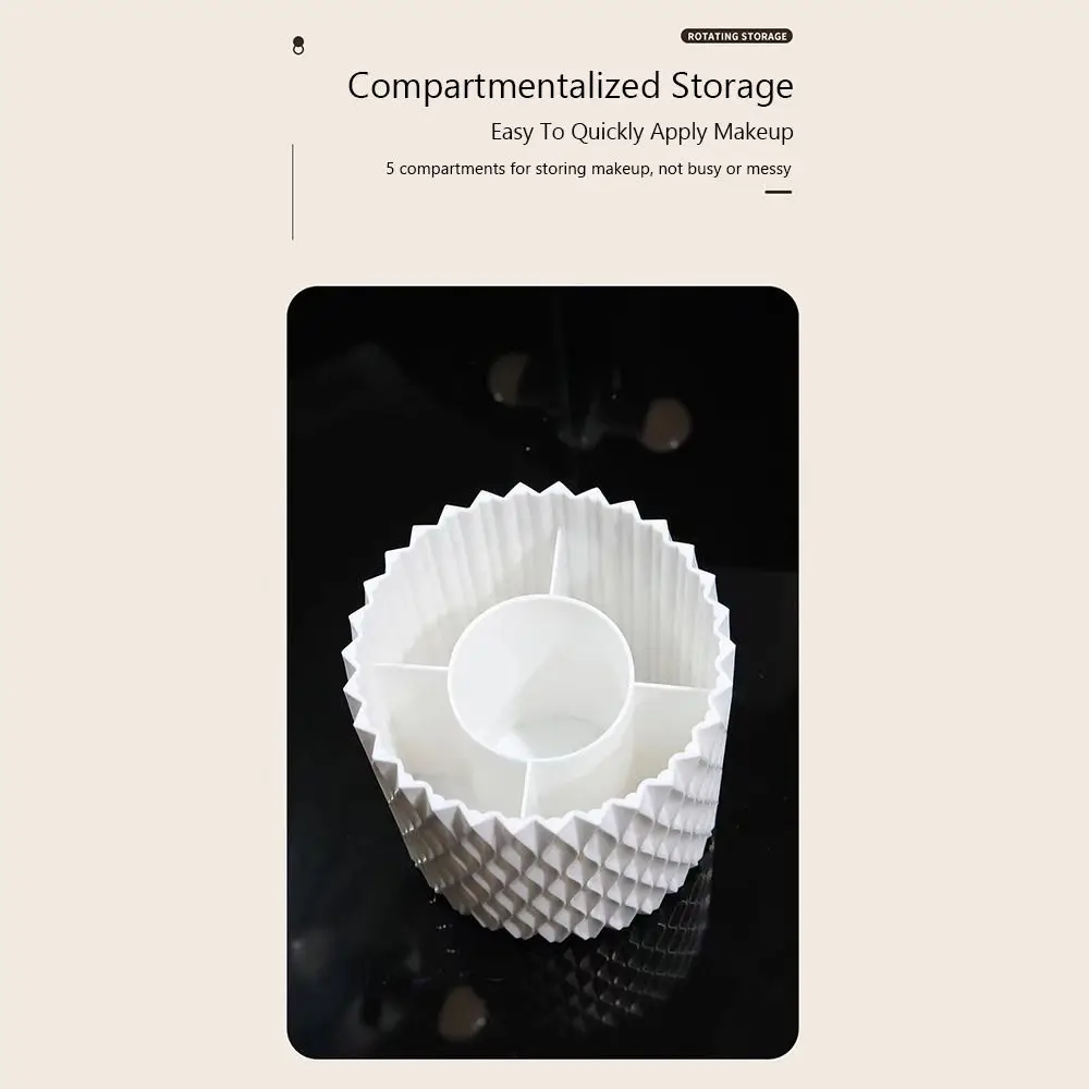 Covered Design Rotating Makeup Brush Storage Divided Compartments Dust-Proof Cosmetics Storage Bin 360° Rotating
Covered Design Rotating Makeup Brush Storage Divided Compartments Dust-Proof Cosmetics Storage Bin 360° Rotating