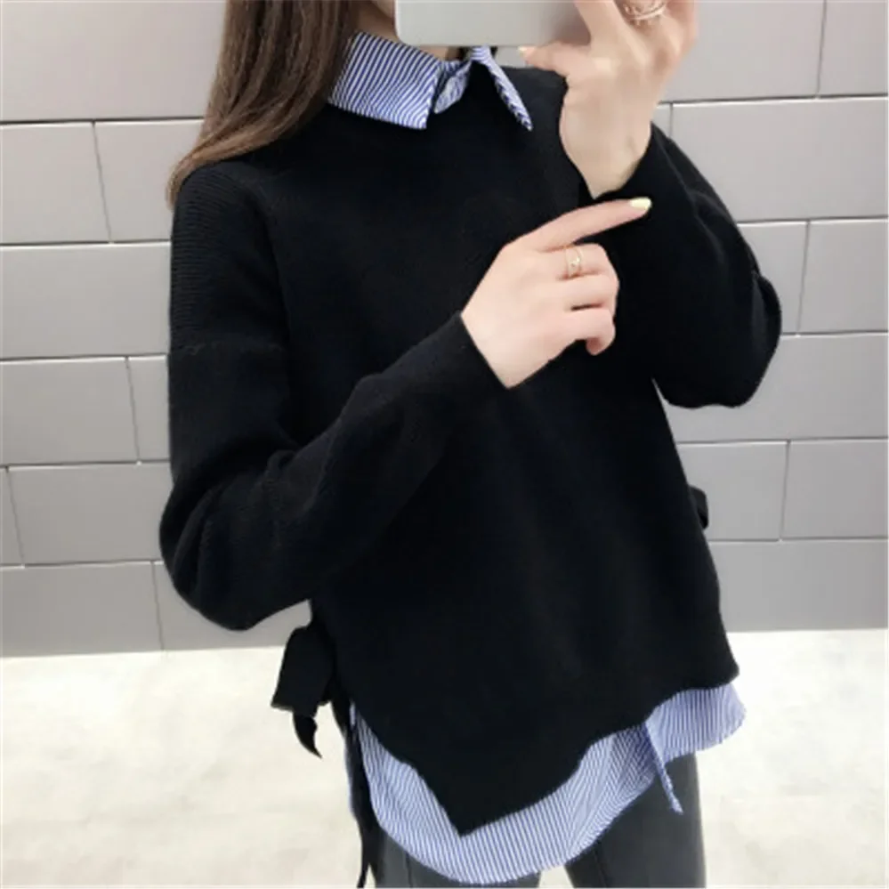 Pullover Women Solid Spring Lace Up Stylish Side-slit Korean Style Leisure Plus Size 3XL Loose Womens Sweaters All-match Tops
Pullover Women Solid Spring Lace Up Stylish Side-slit Korean Style Leisure Plus Size 3XL Loose Womens Sweaters All-match Tops