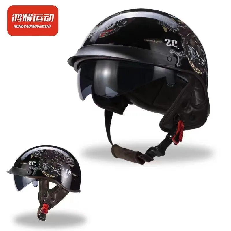Vintage Helmet Motorcycle Half Helmet Men's and Women's Electric Locomotive Summer Hard Hat Hoop Helmet Personality
Vintage Helmet Motorcycle Half Helmet Men's and Women's Electric Locomotive Summer Hard Hat Hoop Helmet Personality