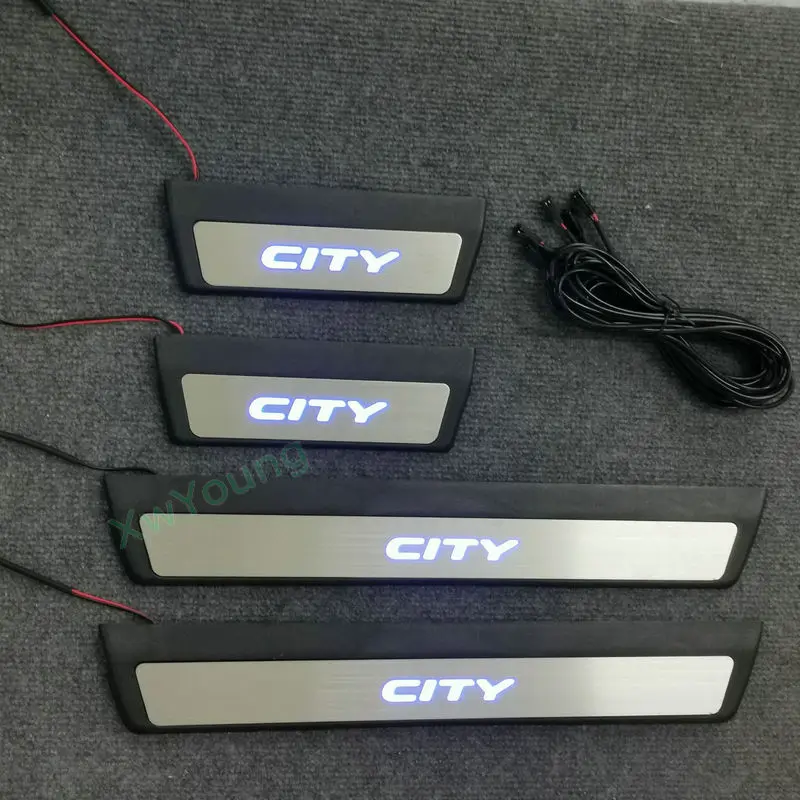 4 PCS Car Styling FIT For Honda City 2008-2013 Stainless Steel LED Door Sill Scuff Plate Door Step Welcome Pedal
4 PCS Car Styling FIT For Honda City 2008-2013 Stainless Steel LED Door Sill Scuff Plate Door Step Welcome Pedal