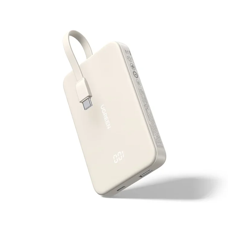 UGREEN Power Bank Battery Pack 10,000mAh 22.5W High Speed Charging Portable Charger with Built-in USB C Cable, 1 USB-C, 1 USB-A
UGREEN Power Bank Battery Pack 10,000mAh 22.5W High Speed Charging Portable Charger with Built-in USB C Cable, 1 USB-C, 1 USB-A