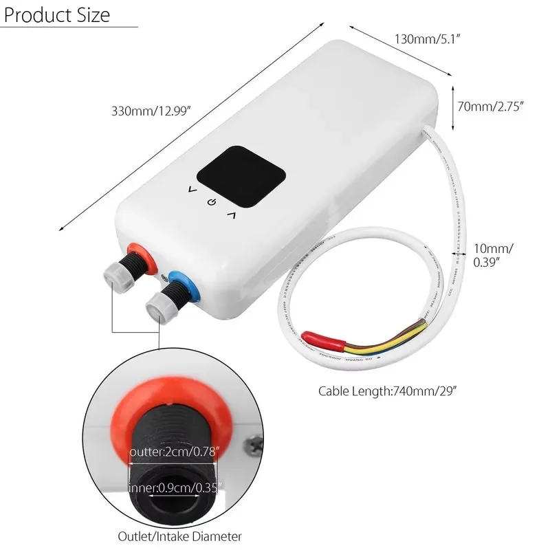 5500W Instant Electric Water Heater for Hotel Household Use Plastic Housing Fast Heating Energy Saving
5500W Instant Electric Water Heater for Hotel Household Use Plastic Housing Fast Heating Energy Saving