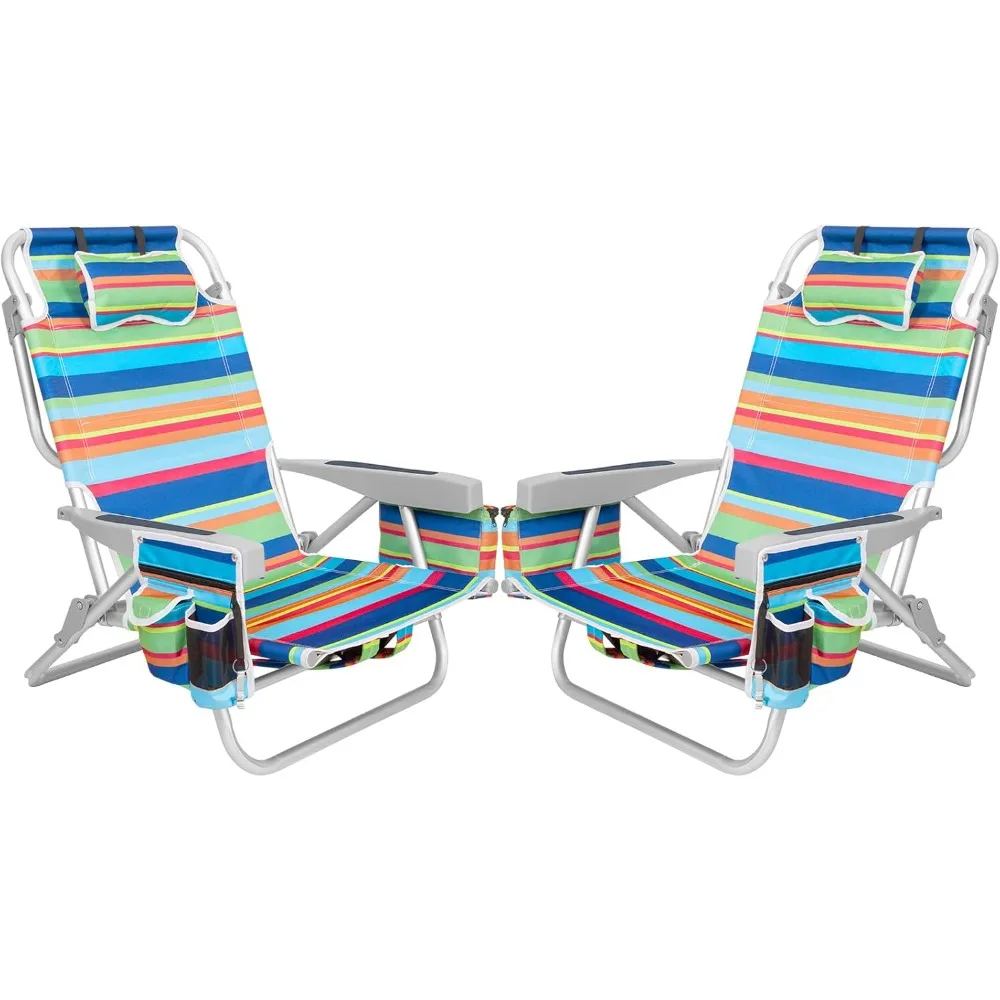 Beach Chairs 5 Position, 2 Pack Portable Folding Backpack Beach Chair Heavy Duty with Cooler Bag, Cup Holder for Outdoor Lawn P
Beach Chairs 5 Position, 2 Pack Portable Folding Backpack Beach Chair Heavy Duty with Cooler Bag, Cup Holder for Outdoor Lawn P