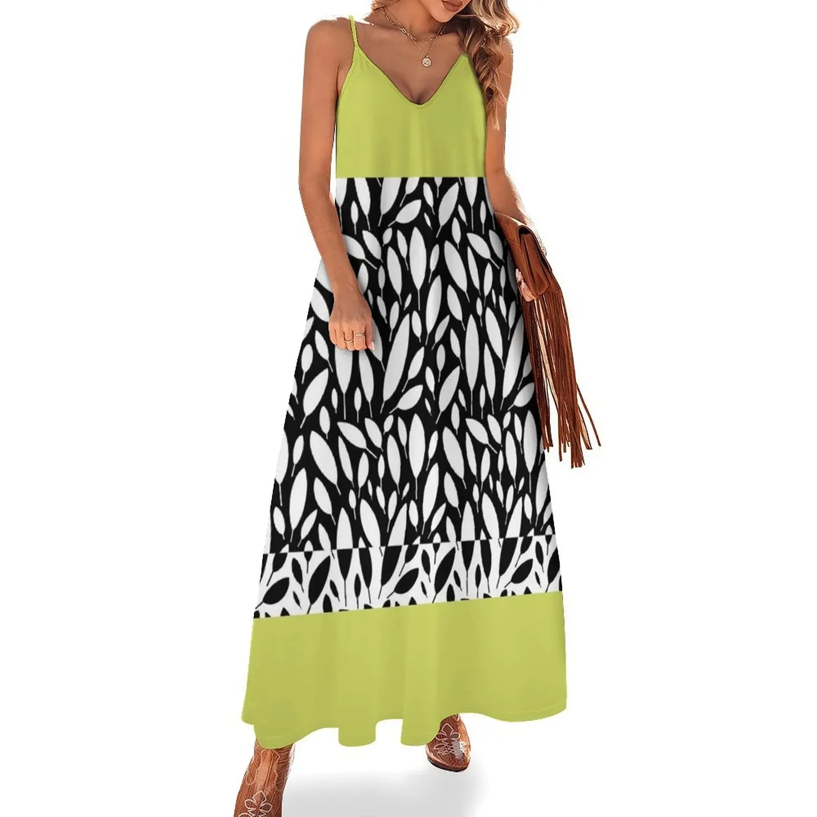 White Leaves on Black and lime green Pattern Sleeveless Dress Dress for pregnant women birthday dress for women Prom gown
White Leaves on Black and lime green Pattern Sleeveless Dress Dress for pregnant women birthday dress for women Prom gown