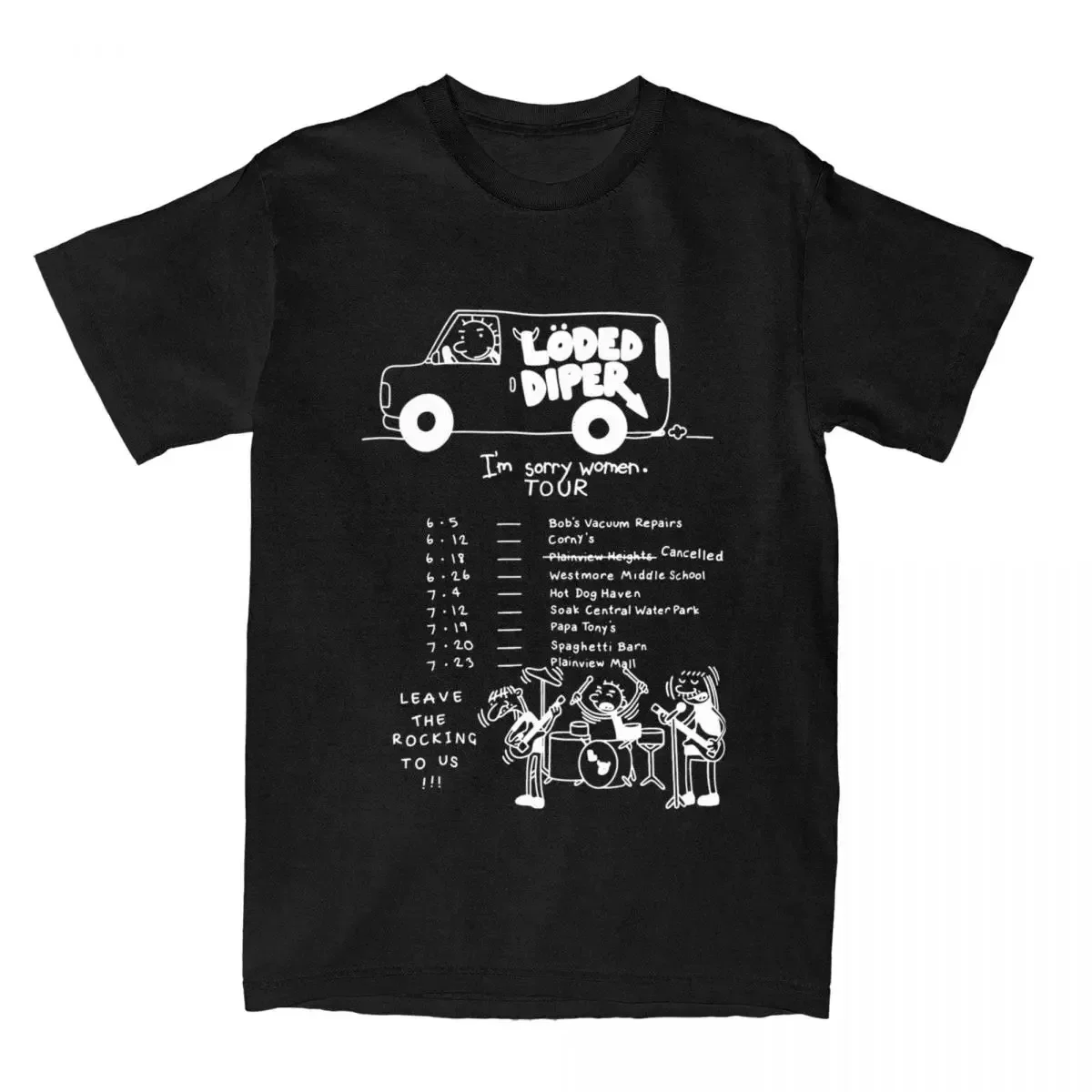 Loded Diper Tour camiseta de Van Rock Band para hombres y mujeres, accesorios de algodón, divertido diario de un chico,,regalo
Loded Diper Tour camiseta de Van Rock Band para hombres y mujeres, accesorios de algodón, divertido diario de un chico,,regalo