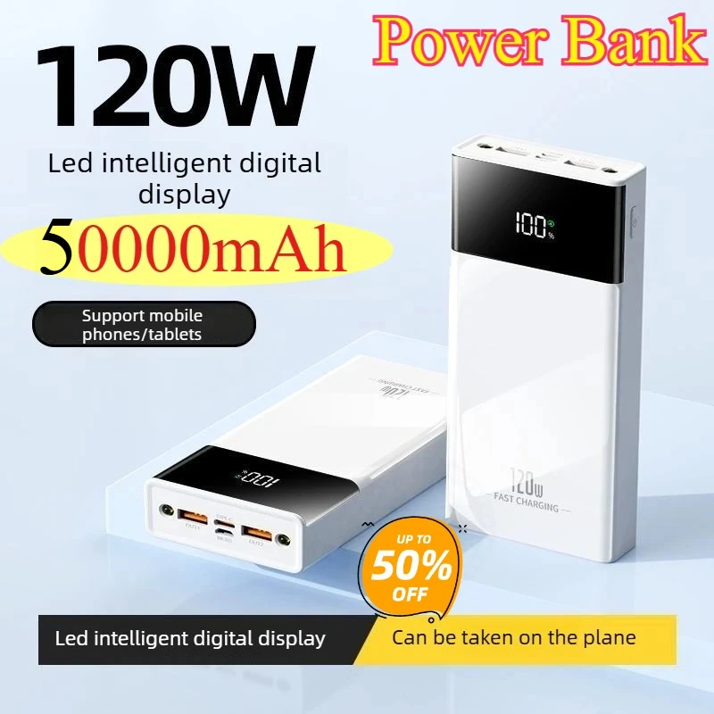 120W 50000mAh 30000mAh 20000mAh Power Bank for IPhone Huawei and Xiaomi Mobile Phones Digital Display Portable PowerBank
120W 50000mAh 30000mAh 20000mAh Power Bank for IPhone Huawei and Xiaomi Mobile Phones Digital Display Portable PowerBank