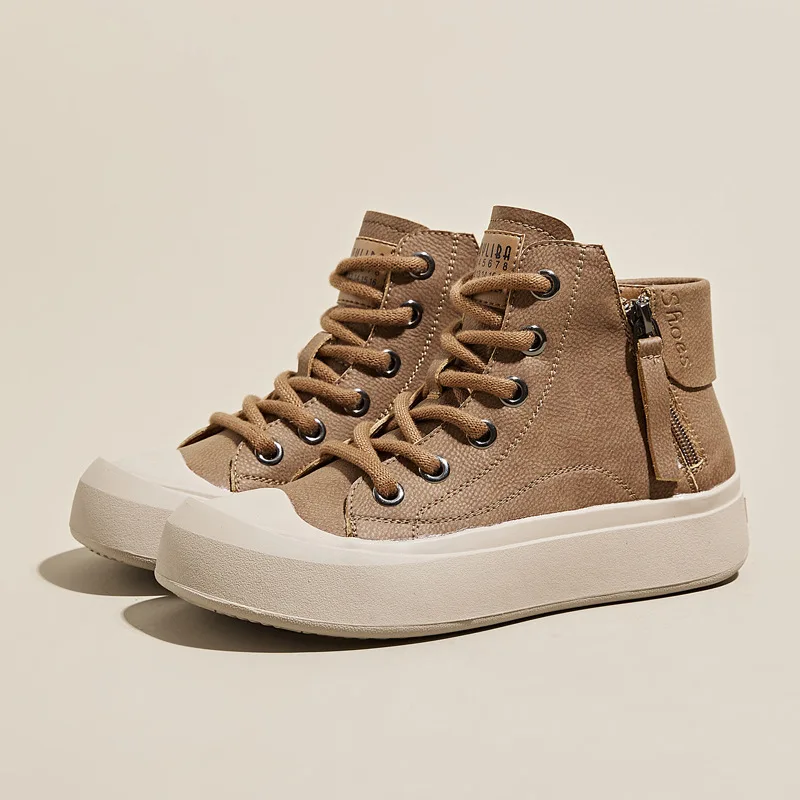 GKTINOO Genuine Leather Retro Short Boots Women Sneakers High Top Shoes 2025 Fashion Casual Sneakers Double Zippers Large Size
GKTINOO Genuine Leather Retro Short Boots Women Sneakers High Top Shoes 2025 Fashion Casual Sneakers Double Zippers Large Size