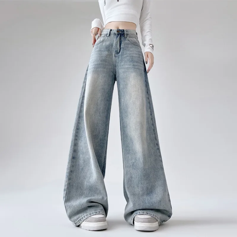 In Stock Spring and Autumn Blue Jeans Women's Loose Design Slimming Straight Pants Mop Wide Leg Pants Pants Lengthened
In Stock Spring and Autumn Blue Jeans Women's Loose Design Slimming Straight Pants Mop Wide Leg Pants Pants Lengthened
