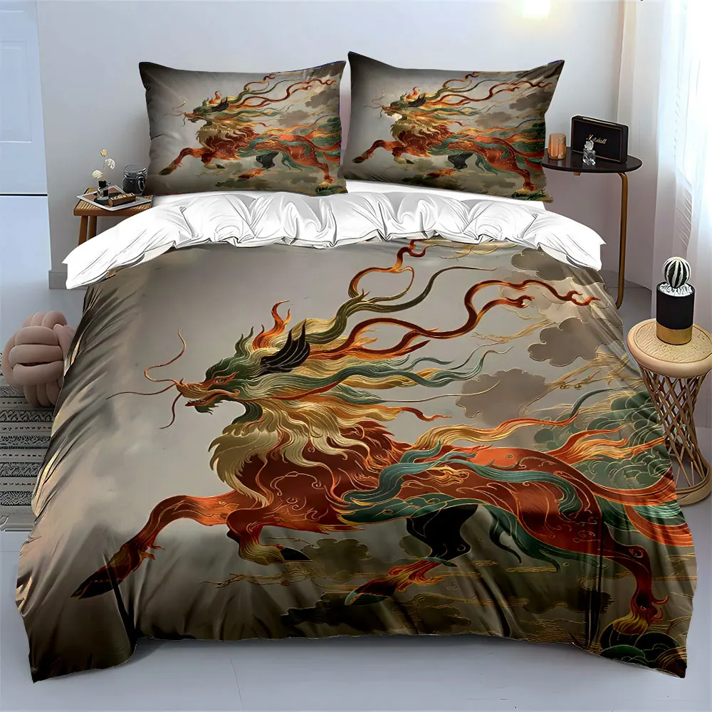 "Oriental Mythology Decor Set" Soft Skin-Friendly Bedding Set Includes 1 Duvet Cover And 2 Pillowcase, Gift
"Oriental Mythology Decor Set" Soft Skin-Friendly Bedding Set Includes 1 Duvet Cover And 2 Pillowcase, Gift