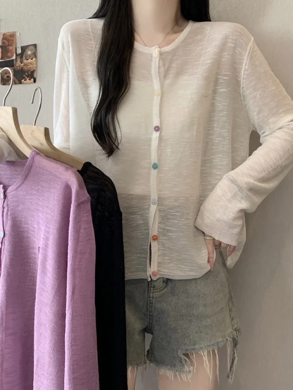 plus Size Ice Silk Knitted Open Cardigan Summer New Loose Slimming Casual Thin Long Sleeve Outerwear Korean Style Women's Top
plus Size Ice Silk Knitted Open Cardigan Summer New Loose Slimming Casual Thin Long Sleeve Outerwear Korean Style Women's Top