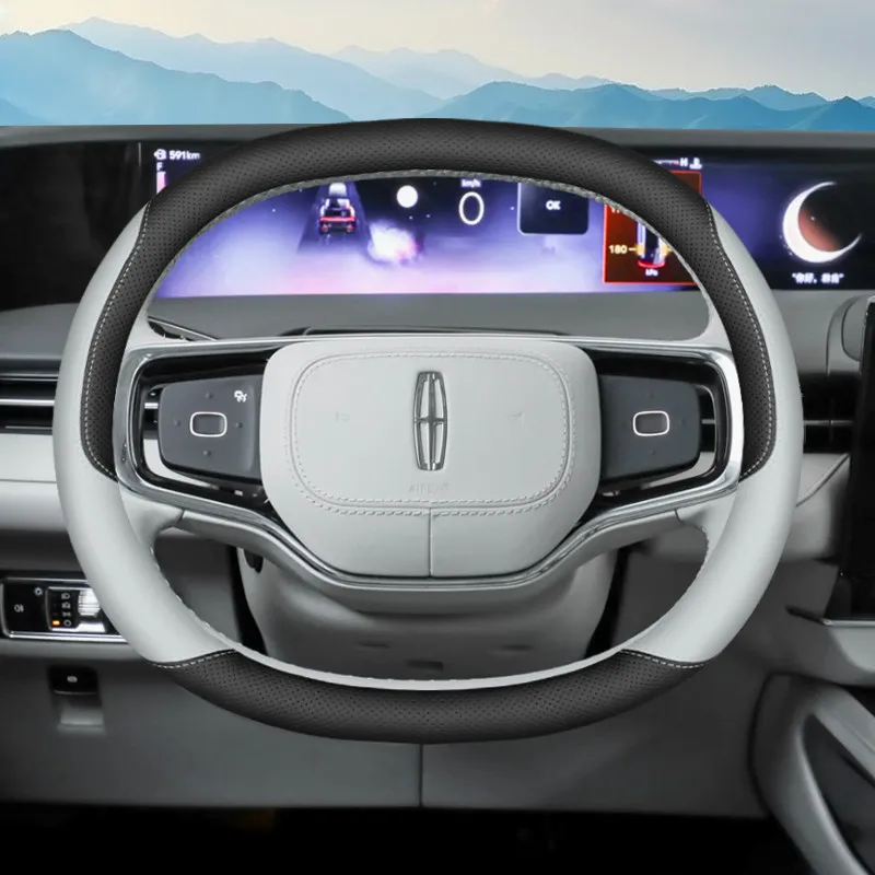 Leather Car Steering Wheel Cover for Lincoln Nautilus 2025 MKX Navigator Non-slip Steering Wheel Cover MKZ Aviator Accessories 1
Leather Car Steering Wheel Cover for Lincoln Nautilus 2025 MKX Navigator Non-slip Steering Wheel Cover MKZ Aviator Accessories 1