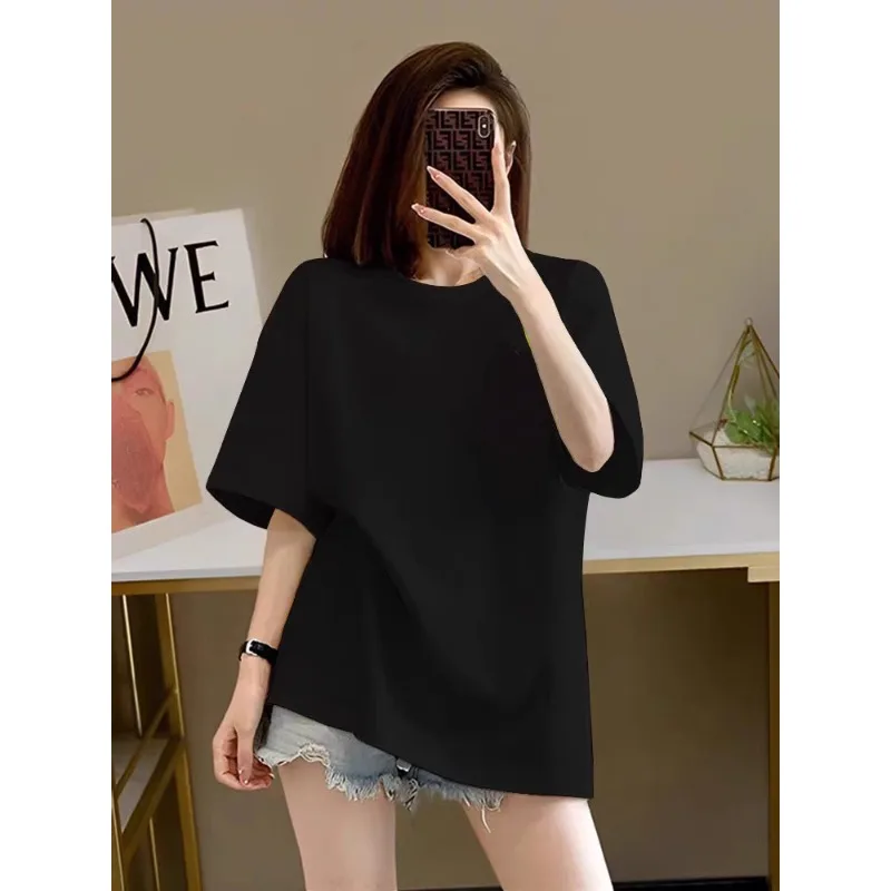 Multi colored T-shirt for women loose fit 2026 new item pure cotton inner layer medium to long versatile top
Multi colored T-shirt for women loose fit 2026 new item pure cotton inner layer medium to long versatile top