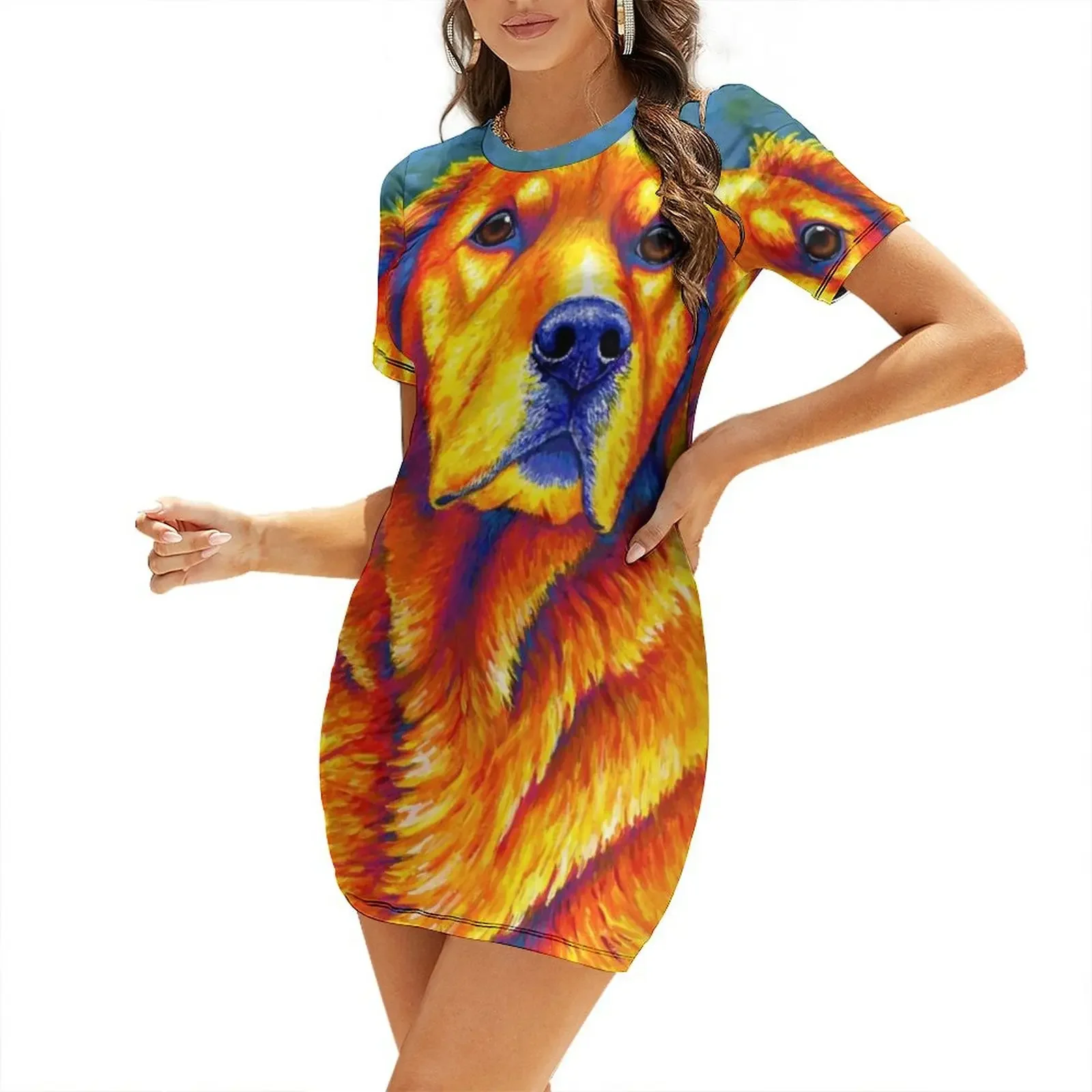 Faithful Friend - Colorful Golden Retriever Dog Short-Sleeved Dress Clothing wedding dresses for woman Dress
Faithful Friend - Colorful Golden Retriever Dog Short-Sleeved Dress Clothing wedding dresses for woman Dress