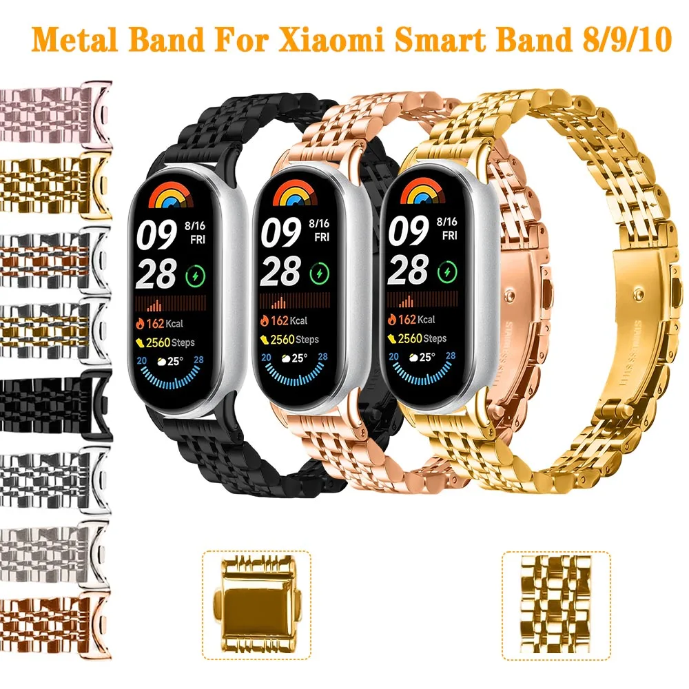 Металлический ремешок для часов Xiaomi Smart Band 8/9/10, деловой модный ремешок для Xiaomi Smart Band 8/9/10, аксессуары для ремешка для часов
Металлический ремешок для часов Xiaomi Smart Band 8/9/10, деловой модный ремешок для Xiaomi Smart Band 8/9/10, аксессуары для ремешка для часов