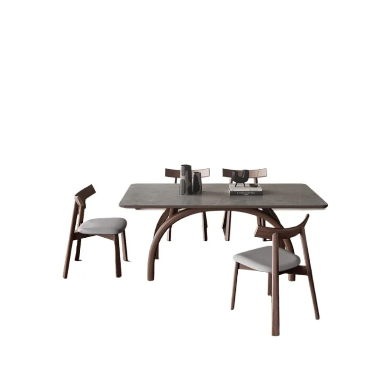 Italian rock slab dining table light luxury high-end modern simple ash wood walnut Nordic rectangular solid wood dining table
Italian rock slab dining table light luxury high-end modern simple ash wood walnut Nordic rectangular solid wood dining table