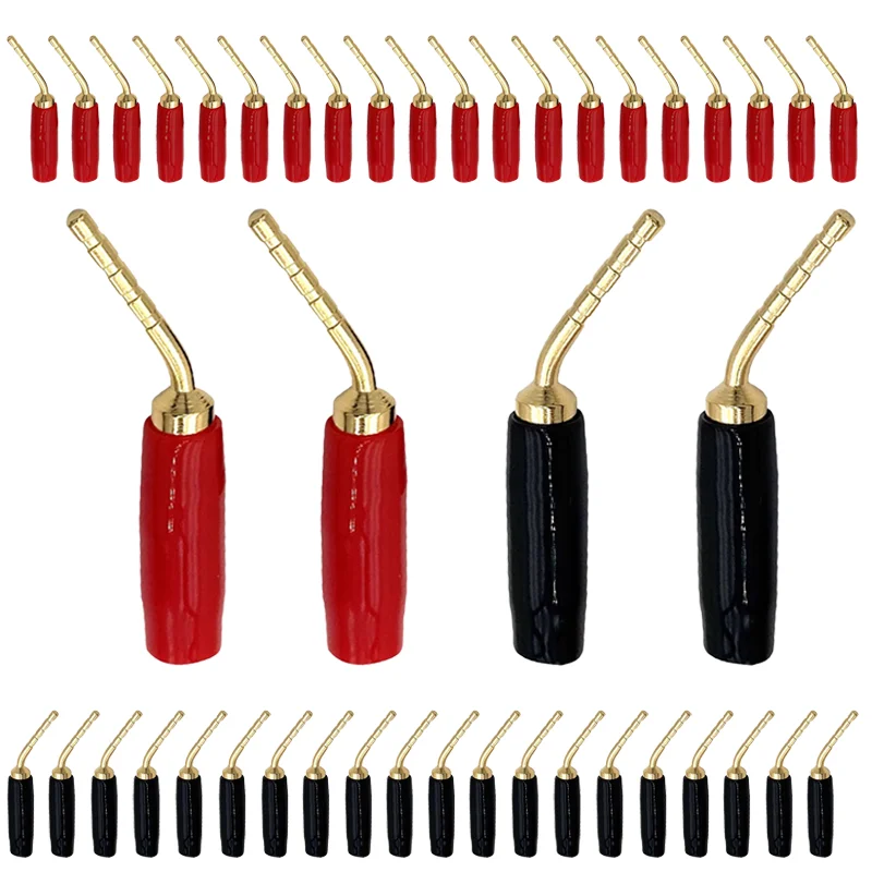 20/100Pcs 2mm Banana Plug Red Black Curved Pin Connector Right Angle Banana Male Plugs Audio Speaker Wire Cable Connectors
20/100Pcs 2mm Banana Plug Red Black Curved Pin Connector Right Angle Banana Male Plugs Audio Speaker Wire Cable Connectors