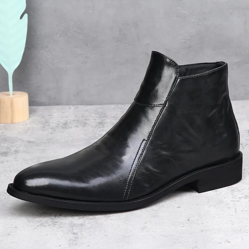 Autumn New Shoes for Genuine Leather Casual Shoes Pointed Toe Heels Business Dress Shoes Warm Plush Chelsea Boots
Autumn New Shoes for Genuine Leather Casual Shoes Pointed Toe Heels Business Dress Shoes Warm Plush Chelsea Boots