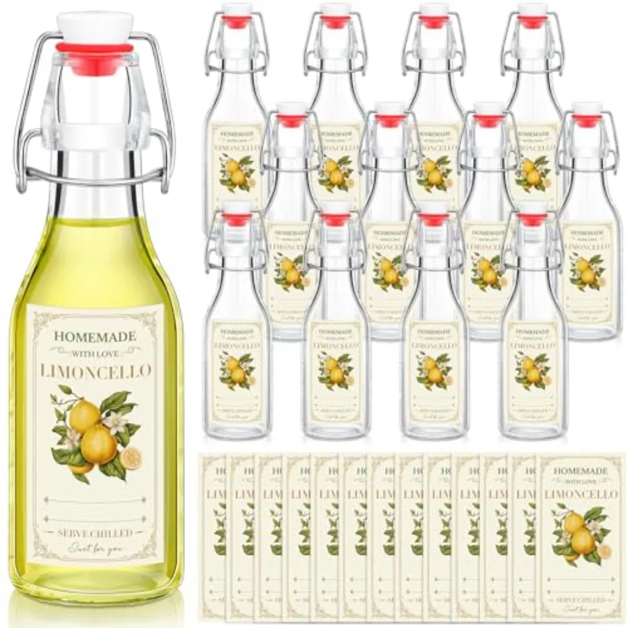 12 Sets Limoncello Swing Top Glass Bottles for Homemade 8 oz Flip Clear Top Lemoncello Bottles with Labels Stoppers for Home Br
12 Sets Limoncello Swing Top Glass Bottles for Homemade 8 oz Flip Clear Top Lemoncello Bottles with Labels Stoppers for Home Br