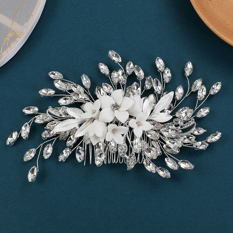 SLBRIDAL Handmade Alloy Rhinestone Pearls Floral Bridal Hair comb Wedding Headpiece Women Jewelry Girls Party Hair accessories
SLBRIDAL Handmade Alloy Rhinestone Pearls Floral Bridal Hair comb Wedding Headpiece Women Jewelry Girls Party Hair accessories