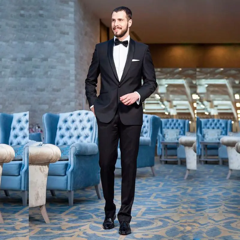 Black Slim Fit Men's Suit Shawl Lapel Blazers Male Tuxedos One Button Wedding Groom Wear 2 Pieces Set Prom Jacket And Pants
Black Slim Fit Men's Suit Shawl Lapel Blazers Male Tuxedos One Button Wedding Groom Wear 2 Pieces Set Prom Jacket And Pants