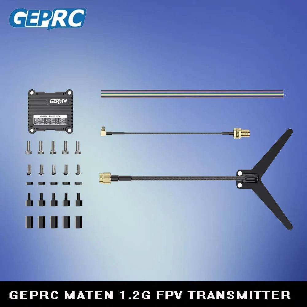 GEPRC MATEN 1.2G FPV передатчик 25-2000 мВт регулируемый 1080-1360 МГц высокая мощность для любителей гоночных дронов дальнего действия
GEPRC MATEN 1.2G FPV передатчик 25-2000 мВт регулируемый 1080-1360 МГц высокая мощность для любителей гоночных дронов дальнего действия