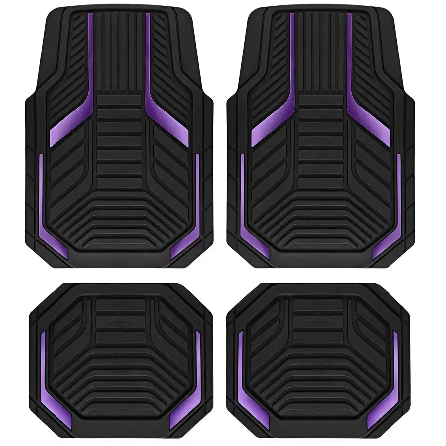 Heavy Duty Rubber Floor Mats, Purple Aluminum Film Car Mats Set, Front and Rear Car Mats with AntiSlip Backing, All Weather Prot
Heavy Duty Rubber Floor Mats, Purple Aluminum Film Car Mats Set, Front and Rear Car Mats with AntiSlip Backing, All Weather Prot