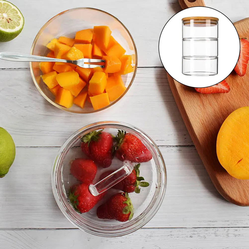 Стеклянная банка с бамбуковой крышкой, прозрачная салатница, контейнер для еды, штабелируемые кухонные миски для хранения, дробилка, домашний ресторан 
Стеклянная банка с бамбуковой крышкой, прозрачная салатница, контейнер для еды, штабелируемые кухонные миски для хранения, дробилка, домашний ресторан