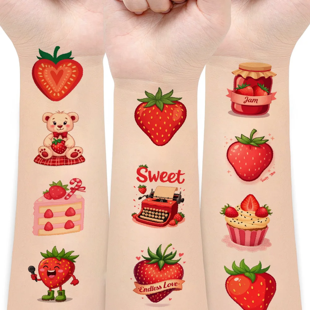 Тимчасовые татуировки, десертные иллюстрации, мультяшные наклейки с природой, наклейки с клубникой, водонепроницаемые долговечные наклейки на тело для
Тимчасовые татуировки, десертные иллюстрации, мультяшные наклейки с природой, наклейки с клубникой, водонепроницаемые долговечные наклейки на тело для