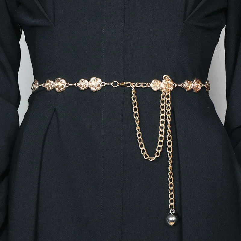 Basic Women's Metal Chain Belts All-match Dress Skirts Fashion Flower Pattern Design Gathered Waist Belt Female 2DC1586
Basic Women's Metal Chain Belts All-match Dress Skirts Fashion Flower Pattern Design Gathered Waist Belt Female 2DC1586