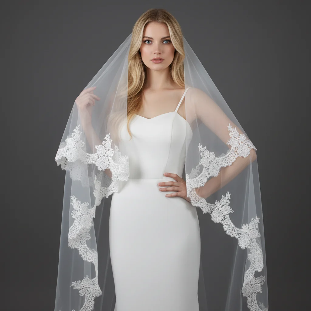 2Tier Cathedral Length Wedding Veil Lace Edge Face Covering Whit Comb Bridal Veil Long Train Tulle Mantilla Veil For Bride G133
2Tier Cathedral Length Wedding Veil Lace Edge Face Covering Whit Comb Bridal Veil Long Train Tulle Mantilla Veil For Bride G133