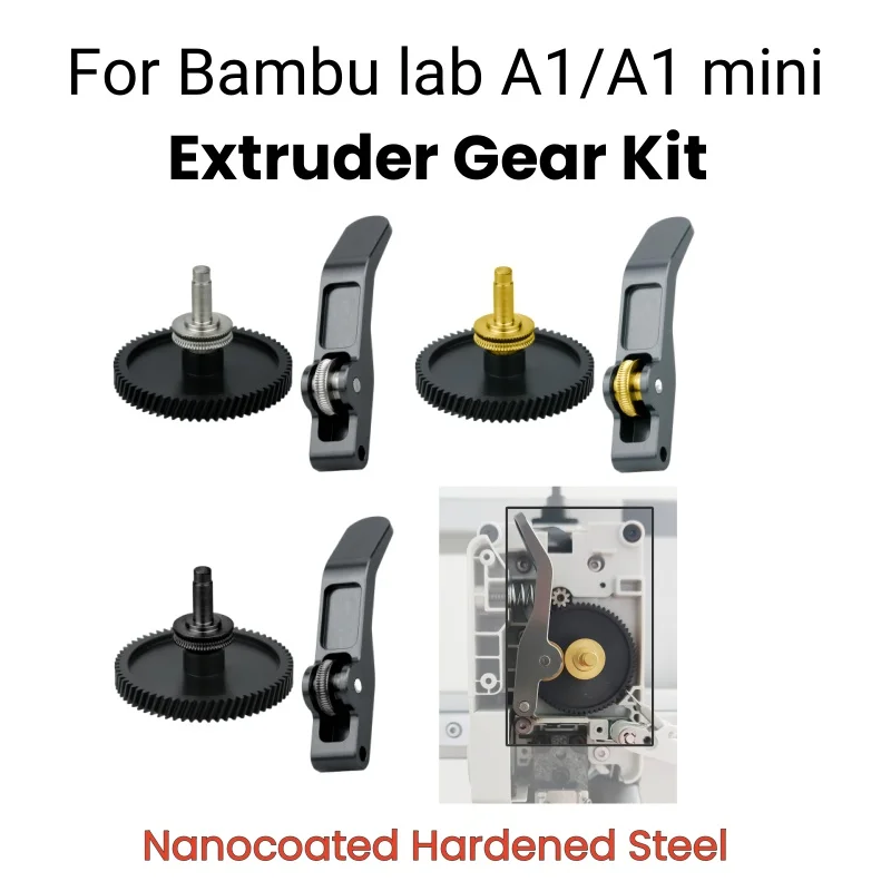 A1 Мини-экструдер Gear в сборе с ЧПУ POM из закаленной стали с нанокорением для Bambu Lab A1 Mini Extrusion Head Gear Аксессуары для 3D-принтера 
A1 Мини-экструдер Gear в сборе с ЧПУ POM из закаленной стали с нанокорением для Bambu Lab A1 Mini Extrusion Head Gear Аксессуары для 3D-принтера