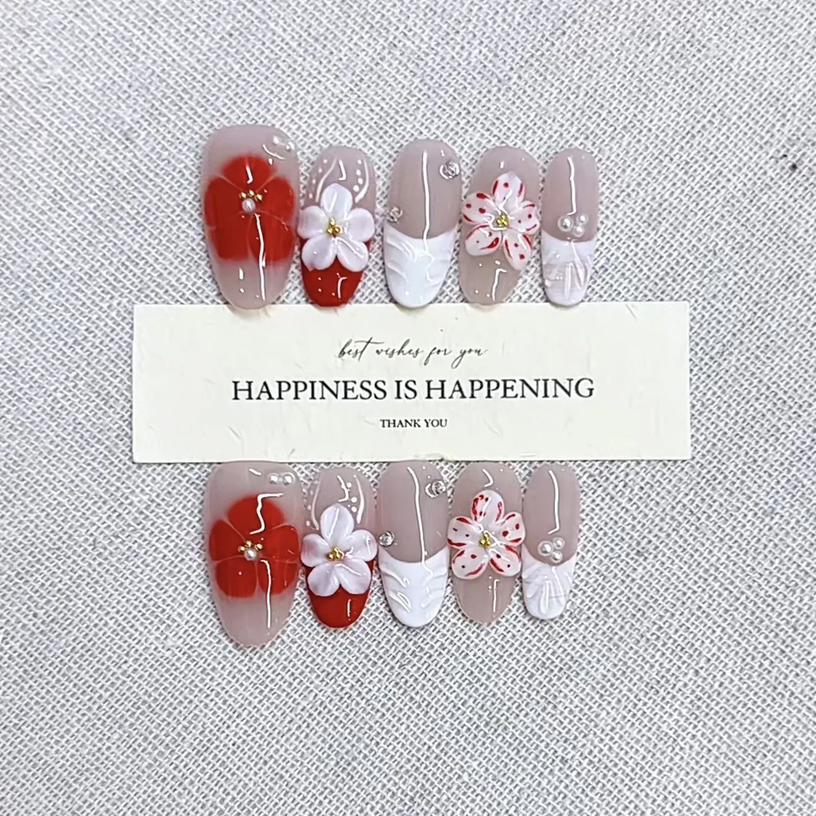10PCS Red Gradient Medium Oval Press on Nails Hand-carved Flower Designs French False Nail Tips Sweet Wearable Simple Nail Tools
10PCS Red Gradient Medium Oval Press on Nails Hand-carved Flower Designs French False Nail Tips Sweet Wearable Simple Nail Tools