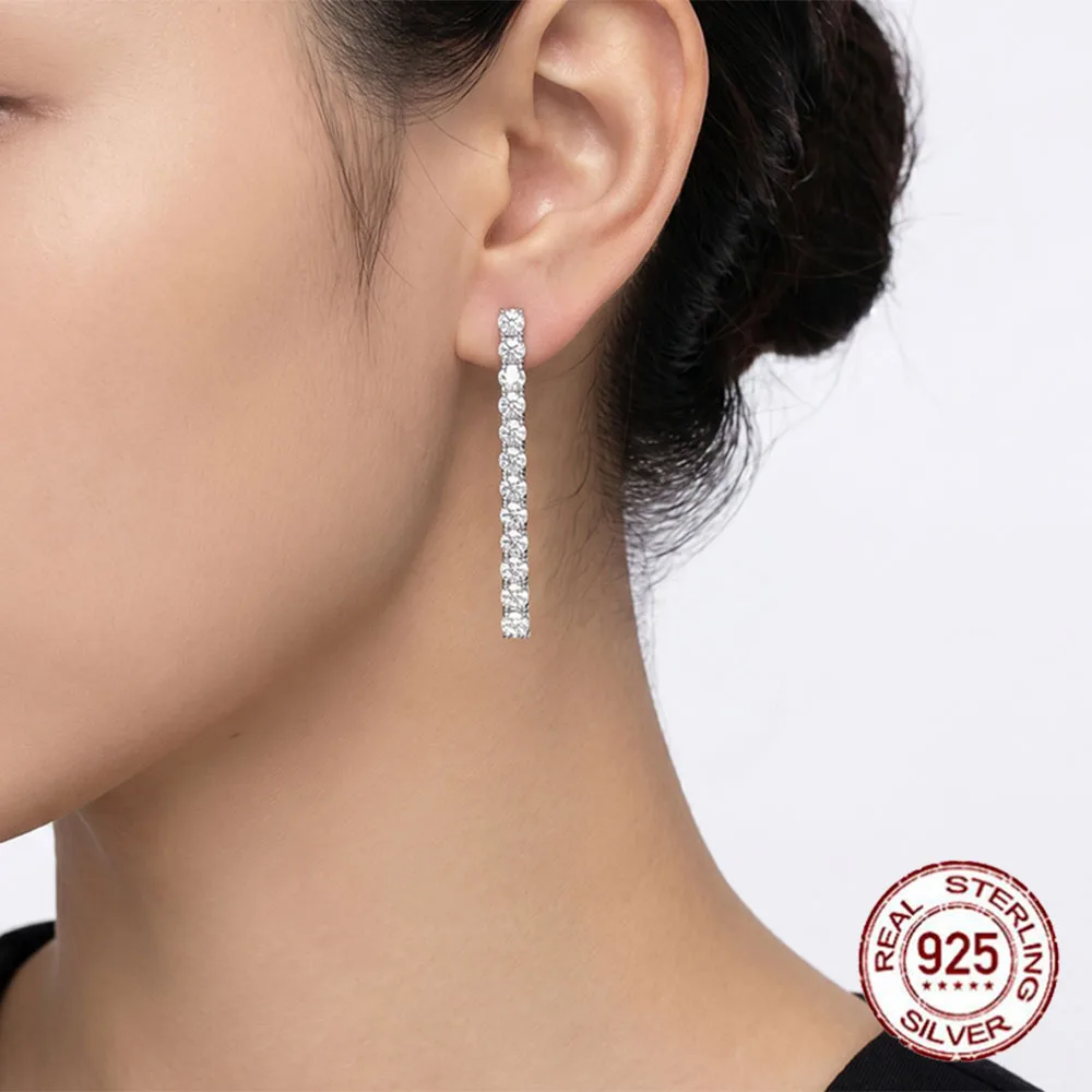 YLMyself Tennis Earrings 925 Sterling Silver 3mm Round CZ 3.8cm Dangle Design Luxury Jewelry Gift Hypoallergenic
YLMyself Tennis Earrings 925 Sterling Silver 3mm Round CZ 3.8cm Dangle Design Luxury Jewelry Gift Hypoallergenic