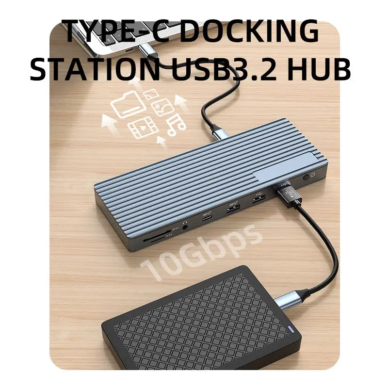 Thunderbolt 4 USB4.0 HD 8K USB C13 in 1 PD 85W DC 40Gbps Type C 8K 60Hz RJ45 1000M USB a 3.2 Gen2 Displaylink Docking Station
Thunderbolt 4 USB4.0 HD 8K USB C13 in 1 PD 85W DC 40Gbps Type C 8K 60Hz RJ45 1000M USB a 3.2 Gen2 Displaylink Docking Station