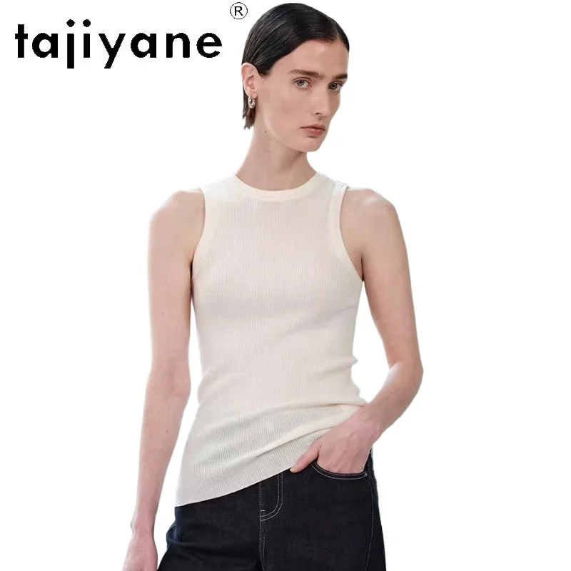 TAJIYANE 100% Natural Wool Vest for Women Simple O-Neck Ribbed Tanks Top Sleeveless Summer Ladies Tops 2026 Woman Clothes одежда
TAJIYANE 100% Natural Wool Vest for Women Simple O-Neck Ribbed Tanks Top Sleeveless Summer Ladies Tops 2026 Woman Clothes одежда