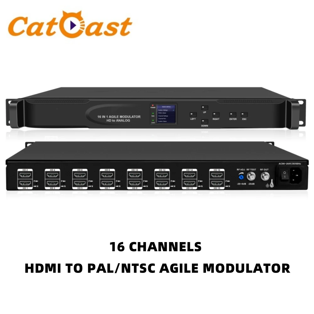 Hexadeca port HD Multimedia Ingress to RF NTSC/PAL (DK/BG) Analog Signal Transducer
Hexadeca port HD Multimedia Ingress to RF NTSC/PAL (DK/BG) Analog Signal Transducer