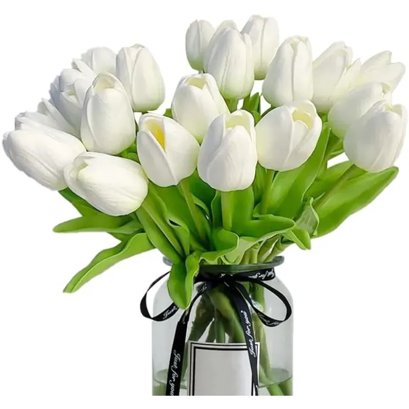 20pcs White tulips artificial flowers Faux Flowers Fake tulips Flowers Mother's Day Easter Valentine’S Day Gifts in Home Kitchen
20pcs White tulips artificial flowers Faux Flowers Fake tulips Flowers Mother's Day Easter Valentine’S Day Gifts in Home Kitchen