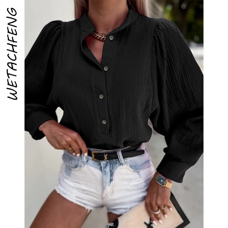 Cotton blusas Summer Top Female Women Shirts Women's Black Shirt Blouses Tops Lantern Long sleeve 2022 Chic Elegant Woman Blouse
Cotton blusas Summer Top Female Women Shirts Women's Black Shirt Blouses Tops Lantern Long sleeve 2022 Chic Elegant Woman Blouse