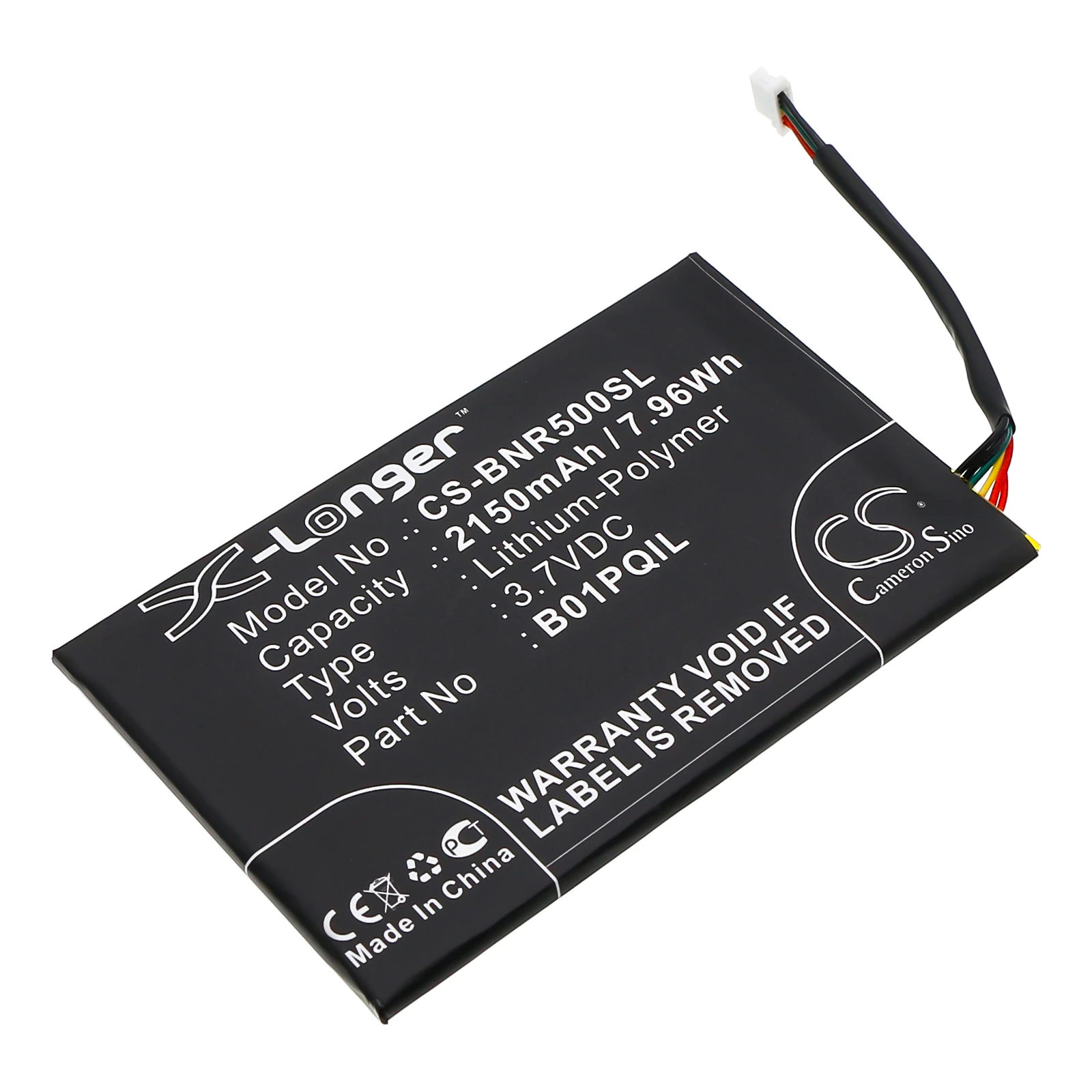 E-book, E-reader Battery For Barnes&Noble:B01PQIL,Nook Glowlight,Glowlight WiFi,BNRV500,--2150mAh / 7.96Wh--Li-Polymer--3.70V
E-book, E-reader Battery For Barnes&Noble:B01PQIL,Nook Glowlight,Glowlight WiFi,BNRV500,--2150mAh / 7.96Wh--Li-Polymer--3.70V