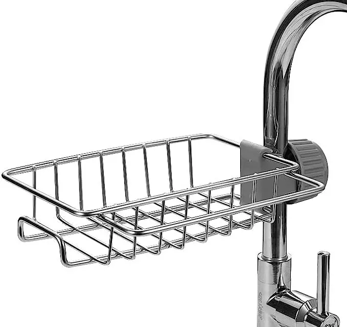 Sponge Holder Stainless Steel Faucet Rack, Hanging Sink Organizer for Scrubbers Suitable for Kitchen Sink, Bathroom Sink Storage
Sponge Holder Stainless Steel Faucet Rack, Hanging Sink Organizer for Scrubbers Suitable for Kitchen Sink, Bathroom Sink Storage