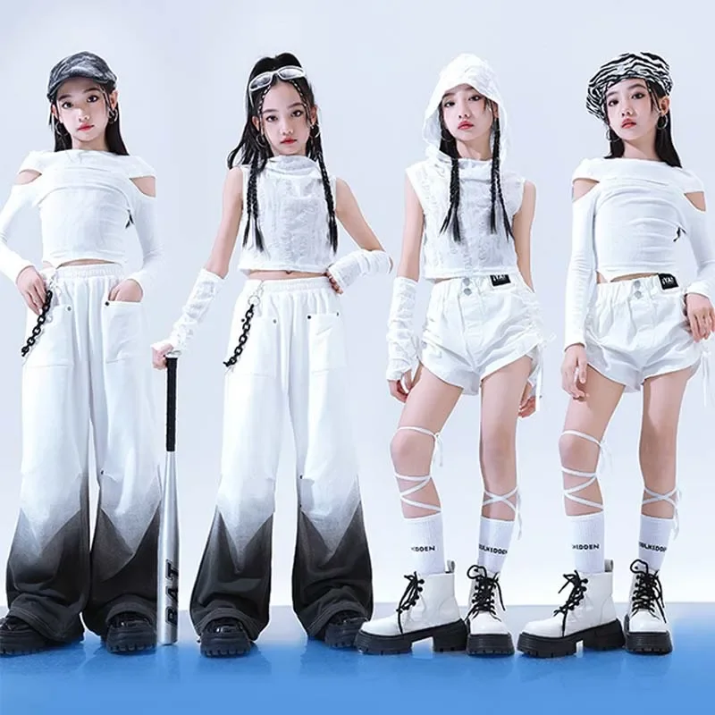 Street Dance Clothes For Kids Kpop Performance Outfits Hip Hop Costumes Girls Fashion Clothes Jazz Cargo Pants White Tops
Street Dance Clothes For Kids Kpop Performance Outfits Hip Hop Costumes Girls Fashion Clothes Jazz Cargo Pants White Tops